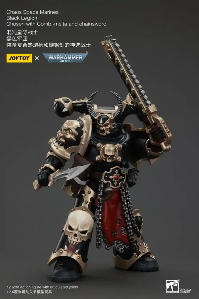 Akcijska figura Warhammer 40k Chaos Space Marines Black Legion Chosen z Combi-melta in verižnim mečem 20 cm fotografija izdelka