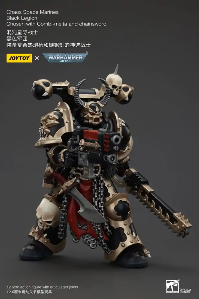 Akcijska figura Warhammer 40k Chaos Space Marines Black Legion Chosen z Combi-melta in verižnim mečem 20 cm fotografija izdelka