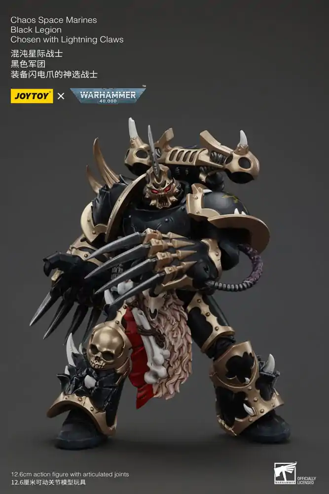 Warhammer 40k Akcijska figura Chaos Space Marines Black Legion Chosen z Lightning Claws 20 cm fotografija izdelka