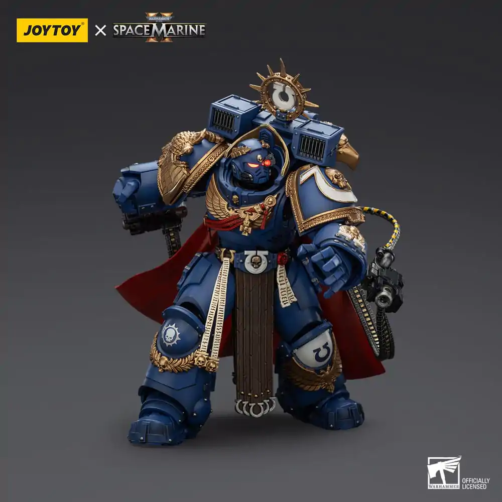 Warhammer 40k Akcijska figura Ultramarines Marneus Calgar Chapter Master z MKX Gravis Armour in Gauntlets of Ultramar 13 cm fotografija izdelka