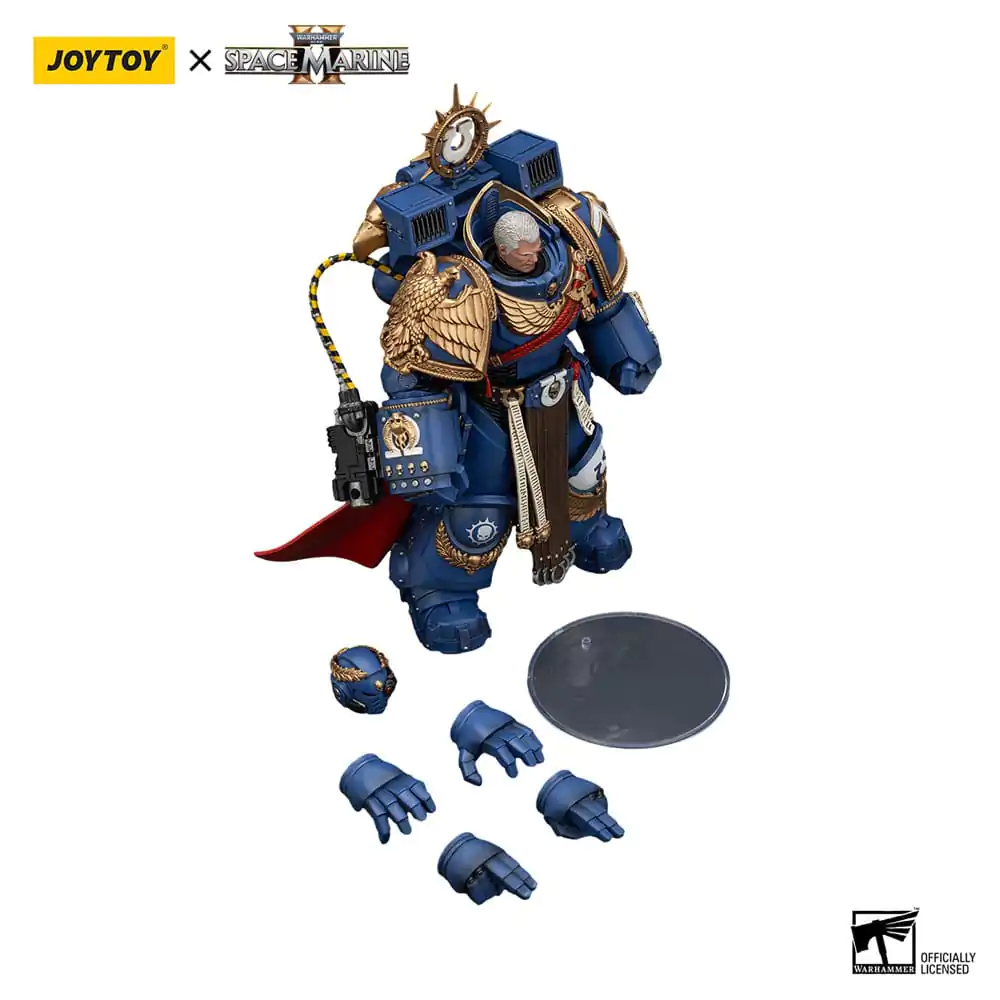Warhammer 40k Akcijska figura Ultramarines Marneus Calgar Chapter Master z MKX Gravis Armour in Gauntlets of Ultramar 13 cm fotografija izdelka