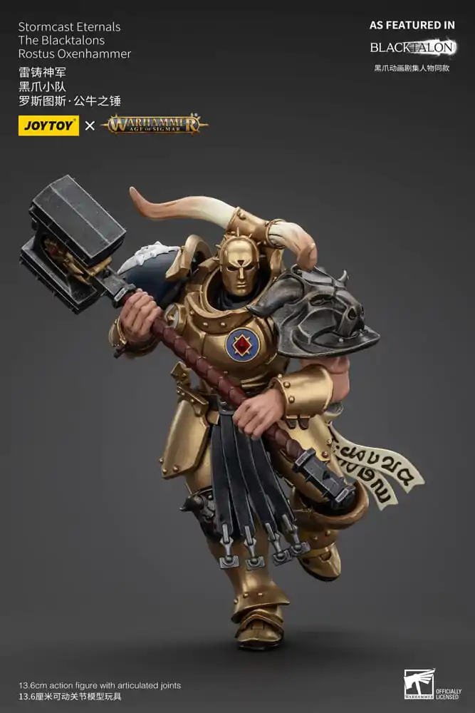 Warhammer Age of Sigmar akcijska figura Stormcast Eternals The Blacktalons Rostus Oxen hammer 20 cm fotografija izdelka