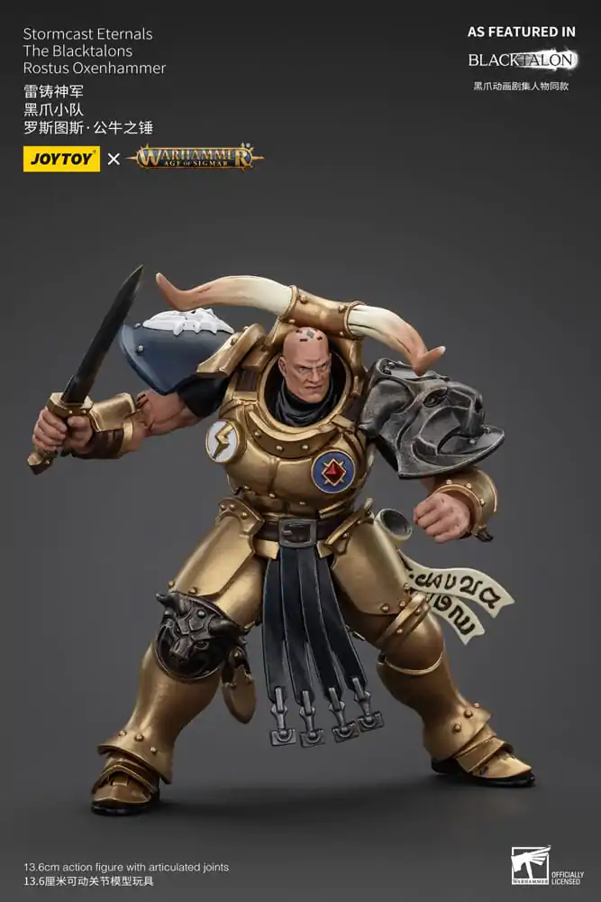 Warhammer Age of Sigmar akcijska figura Stormcast Eternals The Blacktalons Rostus Oxen hammer 20 cm fotografija izdelka