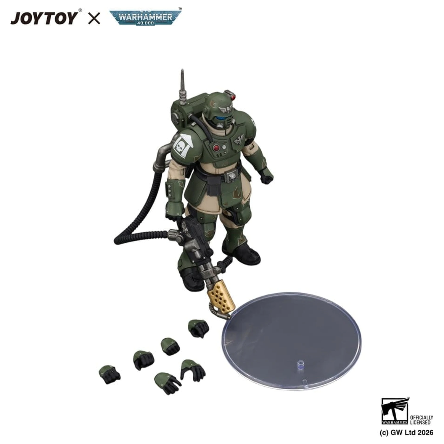 Warhammer akcijska figura Astra Militarum Kasrkin 2 z metalcem ognja fotografija izdelka