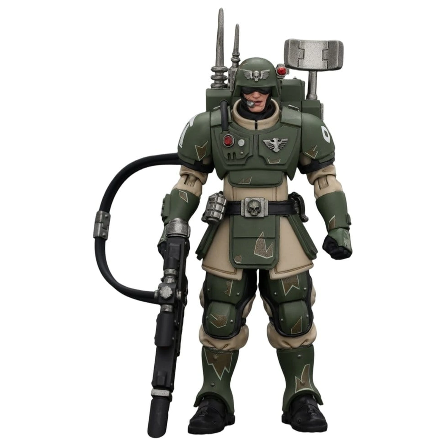 Warhammer akcijska figura Astra Militarum Kasrkin 3 z vročinskim Lasgunom in Vox-casterjem fotografija izdelka
