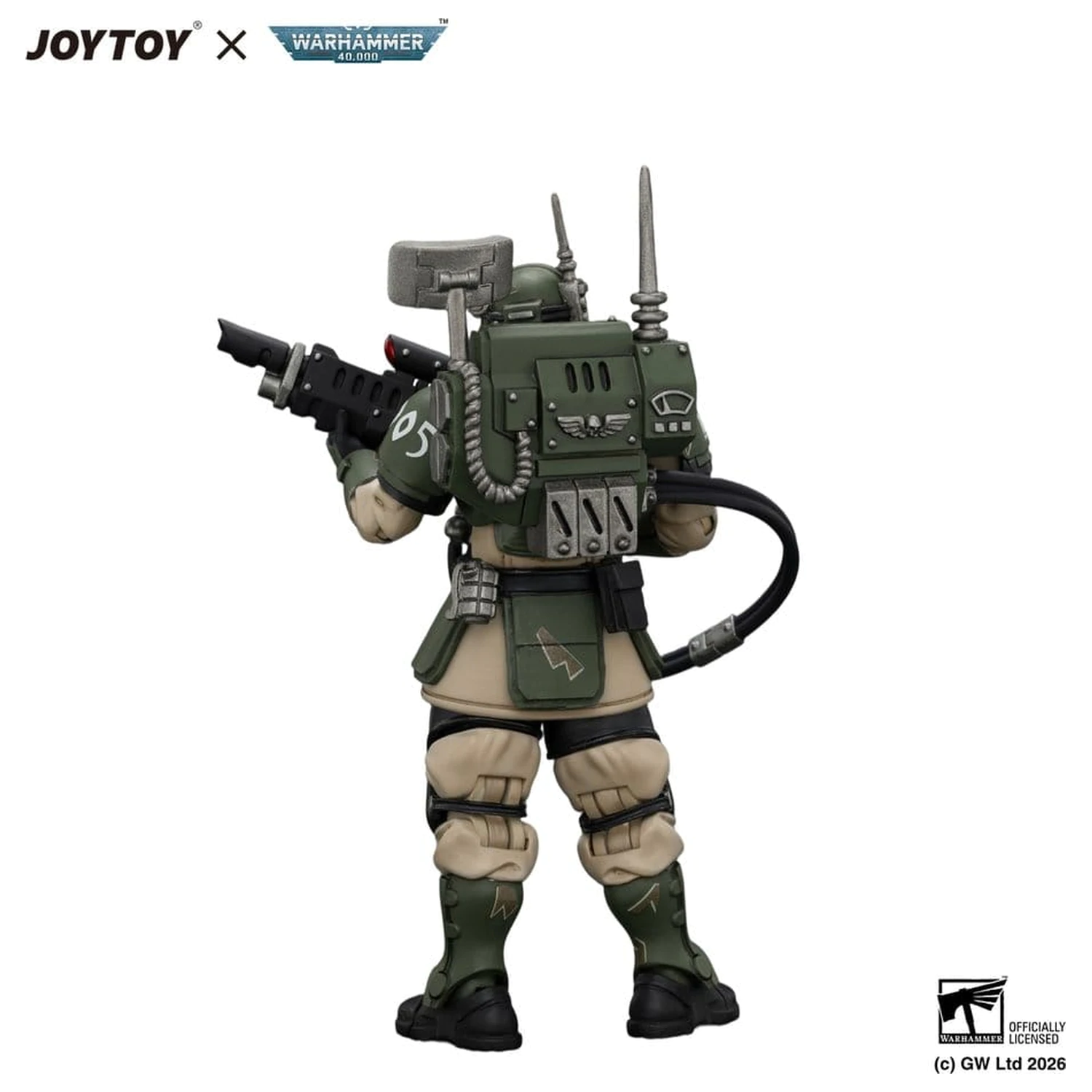 Warhammer akcijska figura Astra Militarum Kasrkin 3 z vročinskim Lasgunom in Vox-casterjem fotografija izdelka