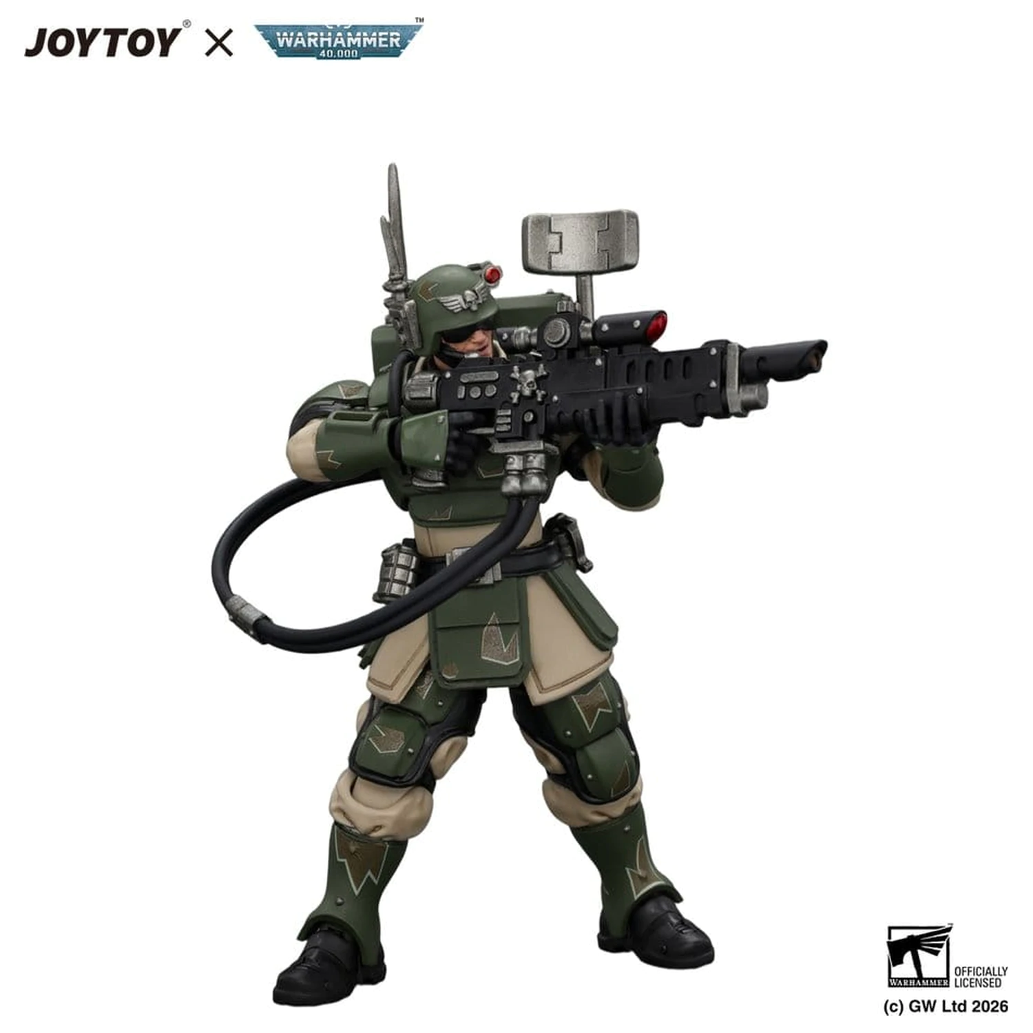 Warhammer akcijska figura Astra Militarum Kasrkin 3 z vročinskim Lasgunom in Vox-casterjem fotografija izdelka