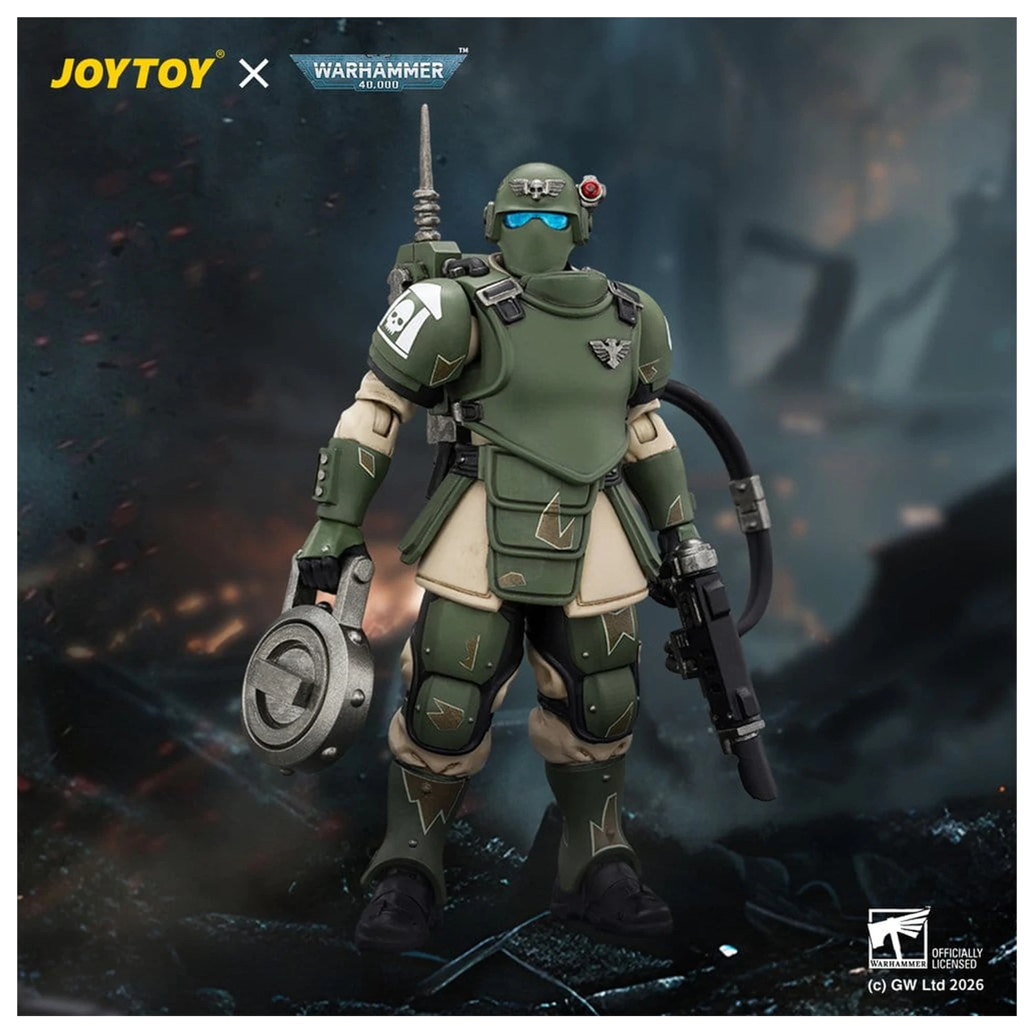 Warhammer akcijska figura Astra Militarum Kasrkin 6 s Hot-shot Laspistolom fotografija izdelka