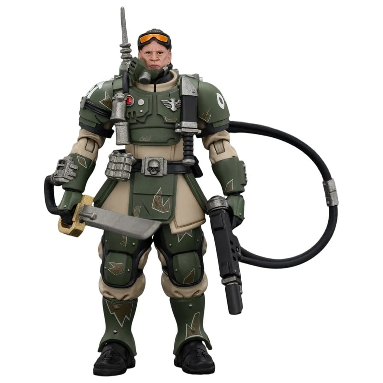 Warhammer akcijska figura Astra Militarum Kasrkin 7 s Hot-shot Laspistol in Power Sword fotografija izdelka