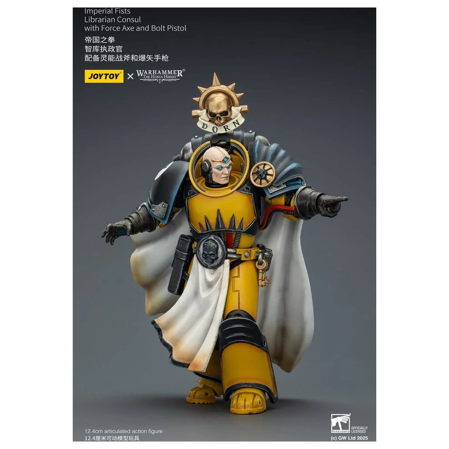 Warhammer Imperial Fists akcijska figura Librarian Consul z Force Axe in Bolt Pistol 12 cm fotografija izdelka