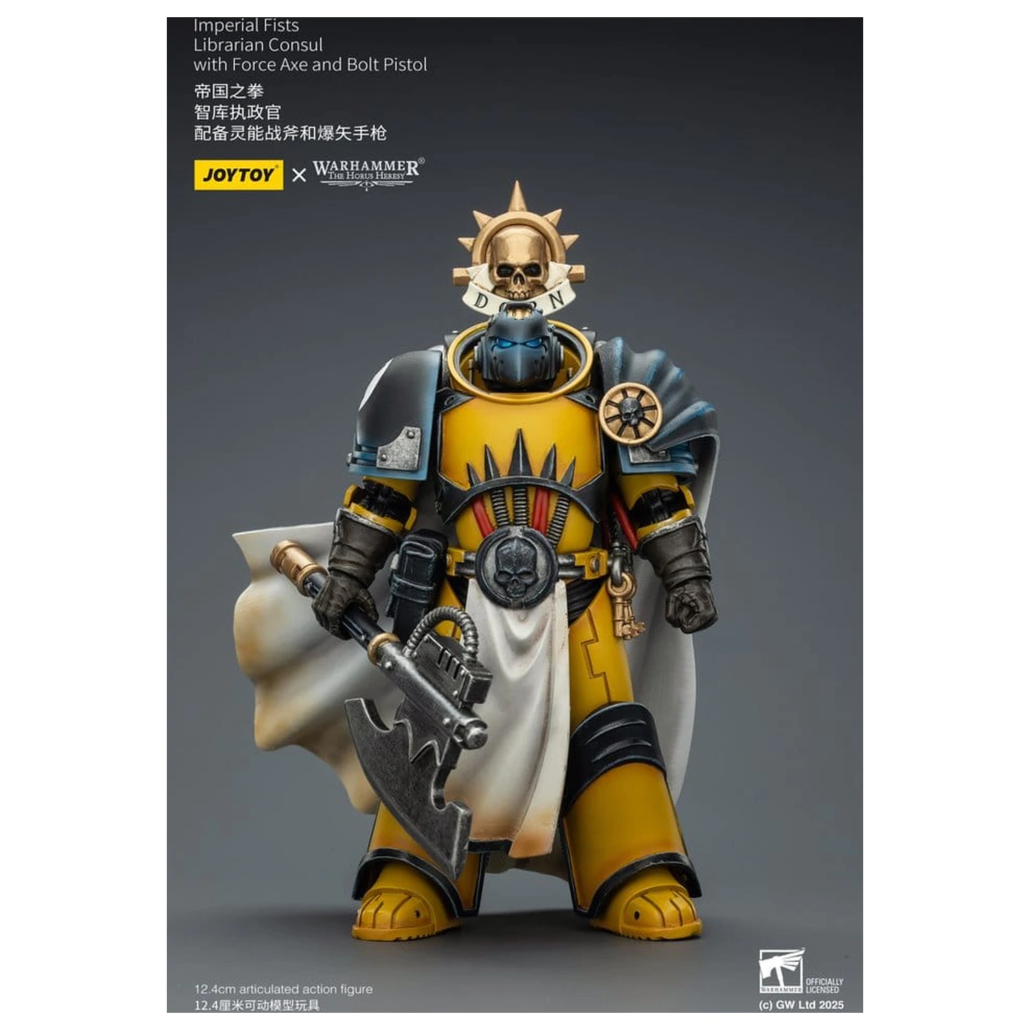 Warhammer Imperial Fists akcijska figura Librarian Consul z Force Axe in Bolt Pistol 12 cm fotografija izdelka