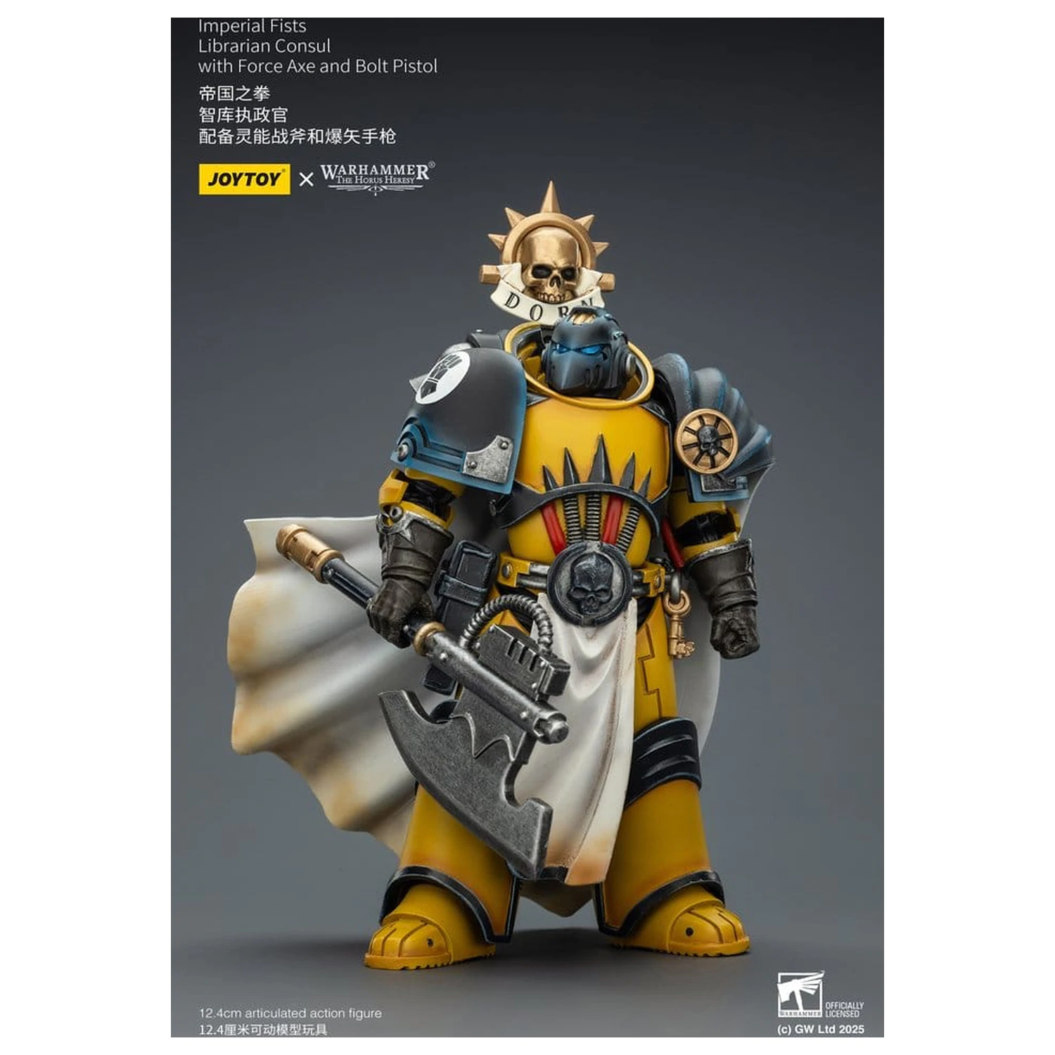 Warhammer Imperial Fists akcijska figura Librarian Consul z Force Axe in Bolt Pistol 12 cm fotografija izdelka