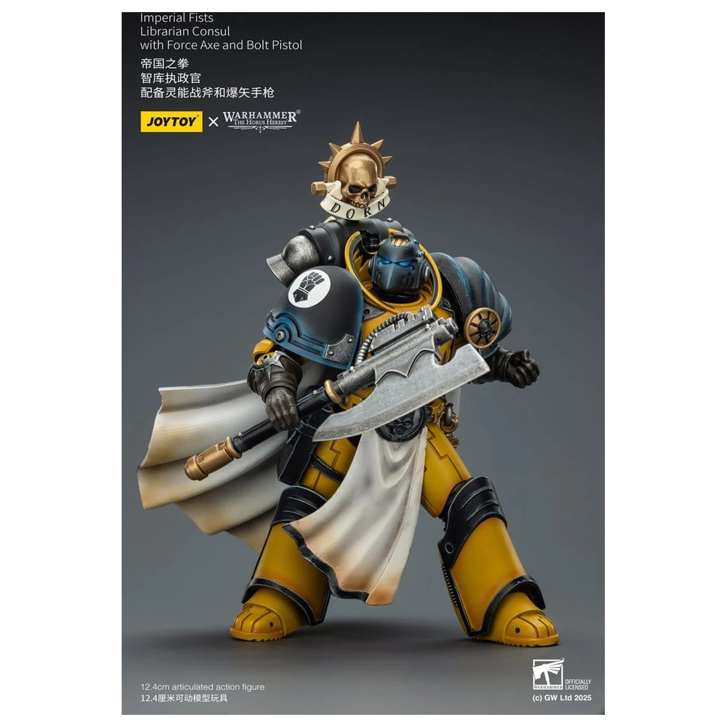 Warhammer Imperial Fists akcijska figura Librarian Consul z Force Axe in Bolt Pistol 12 cm fotografija izdelka