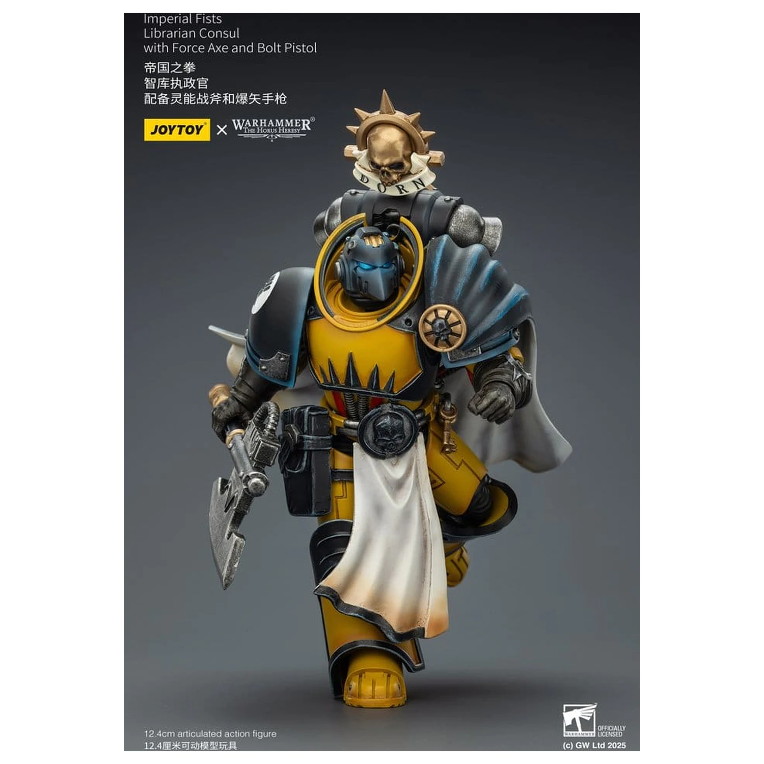 Warhammer Imperial Fists akcijska figura Librarian Consul z Force Axe in Bolt Pistol 12 cm fotografija izdelka