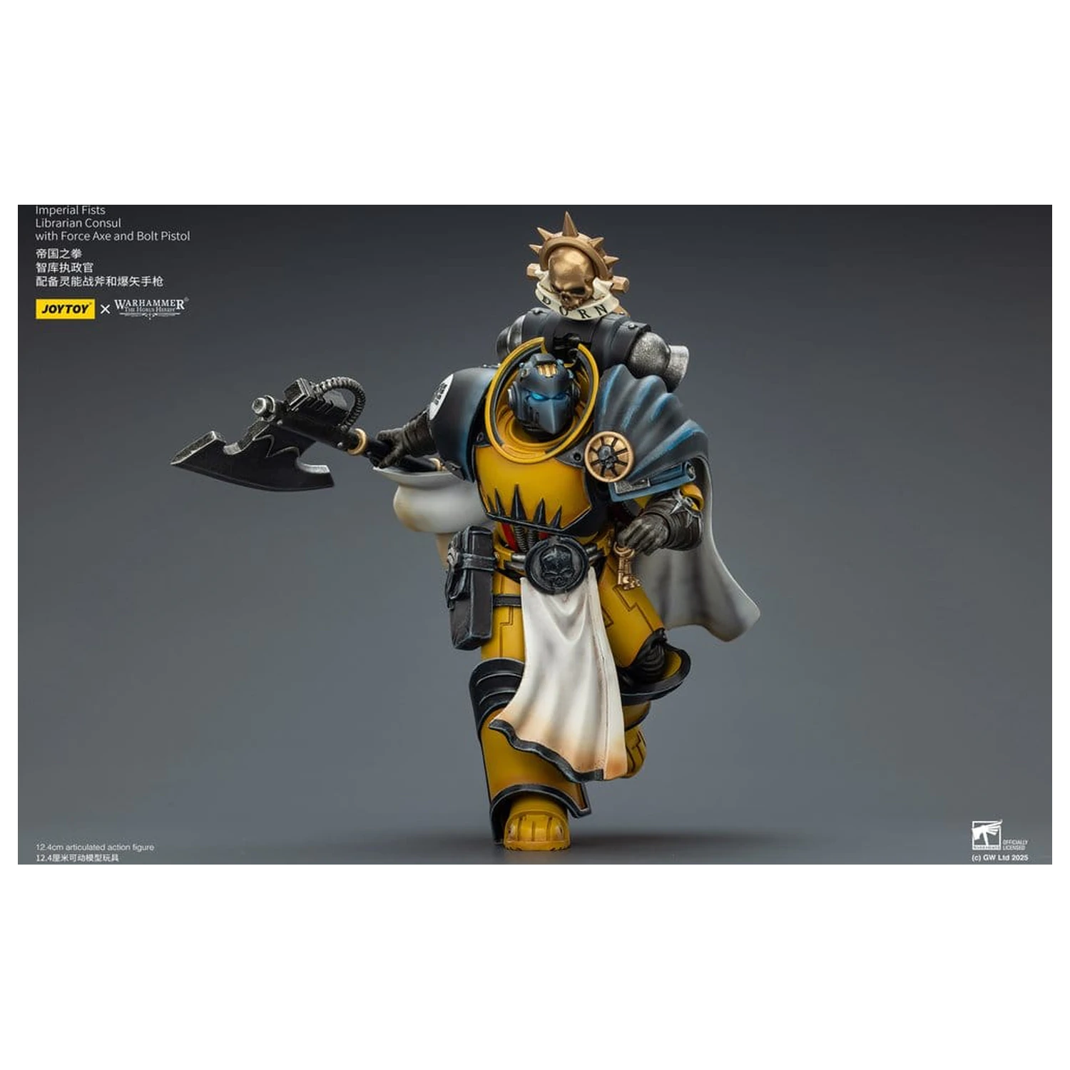 Warhammer Imperial Fists akcijska figura Librarian Consul z Force Axe in Bolt Pistol 12 cm fotografija izdelka