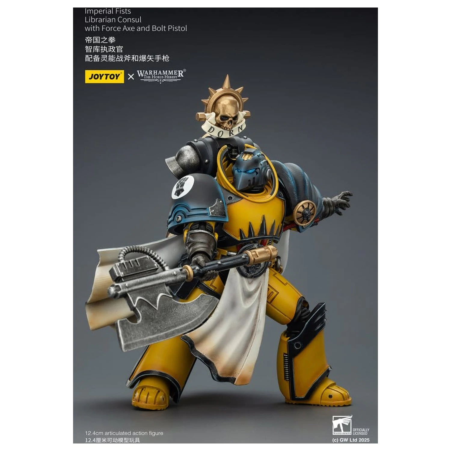 Warhammer Imperial Fists akcijska figura Librarian Consul z Force Axe in Bolt Pistol 12 cm fotografija izdelka