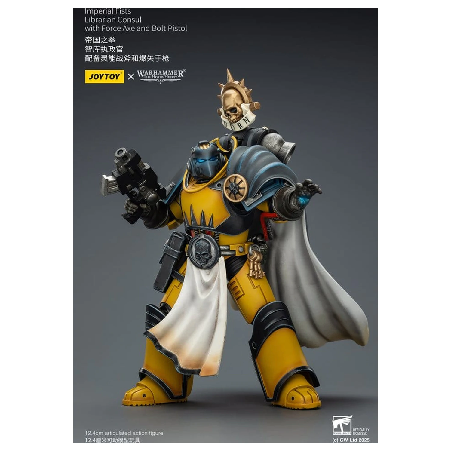 Warhammer Imperial Fists akcijska figura Librarian Consul z Force Axe in Bolt Pistol 12 cm fotografija izdelka