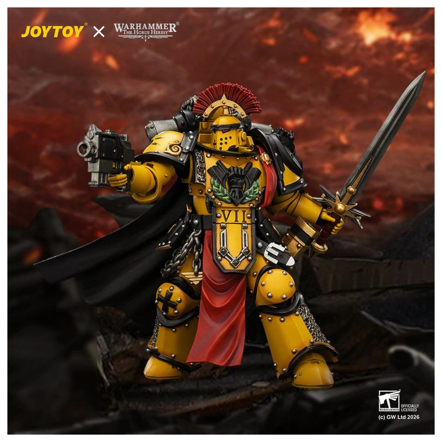 Warhammer akcijska figura Imperial Fists Legion Praetor in Mk III Armour 13 cm fotografija izdelka