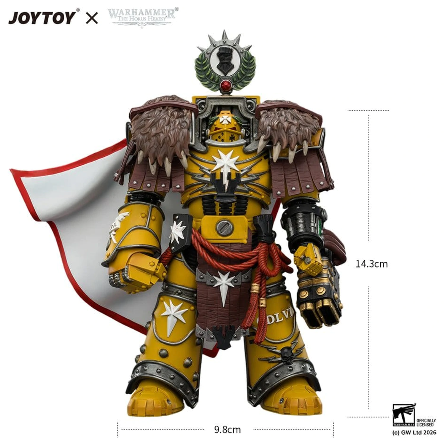 Warhammer akcijska figura Imperial Fists Lord Castellan Evander Garrius, The Tyrant of Cthonia 14 cm fotografija izdelka