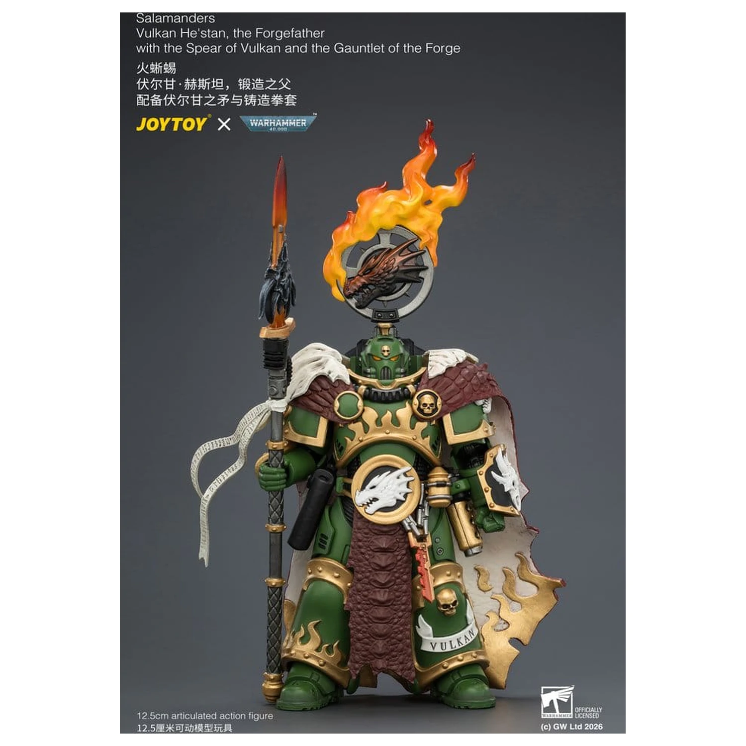 Warhammer akcijska figura Salamanders Vulkan He'stan, the Forgefather 13 cm fotografija izdelka