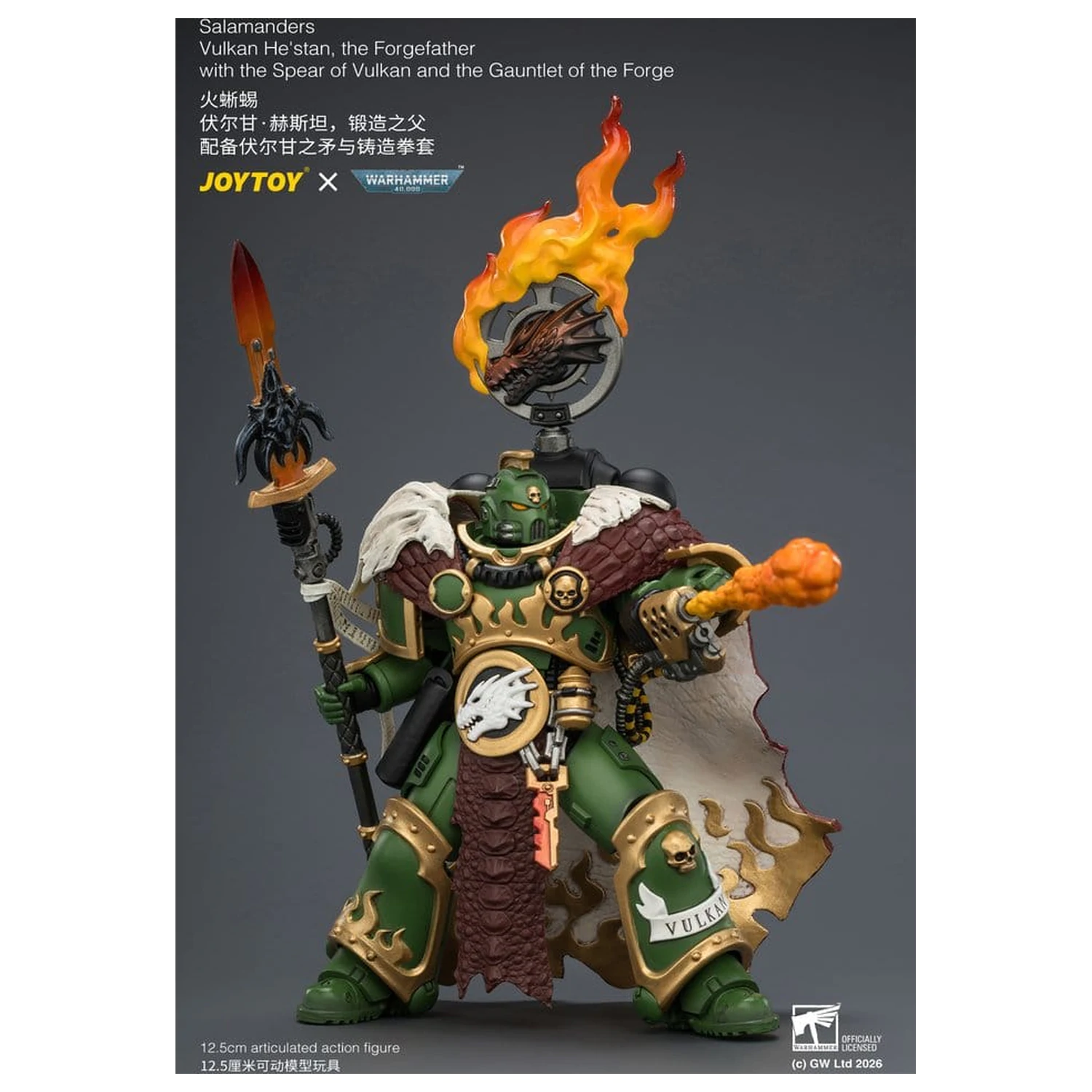 Warhammer akcijska figura Salamanders Vulkan He'stan, the Forgefather 13 cm fotografija izdelka