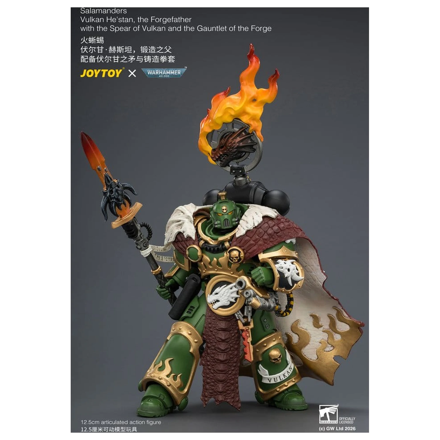Warhammer akcijska figura Salamanders Vulkan He'stan, the Forgefather 13 cm fotografija izdelka