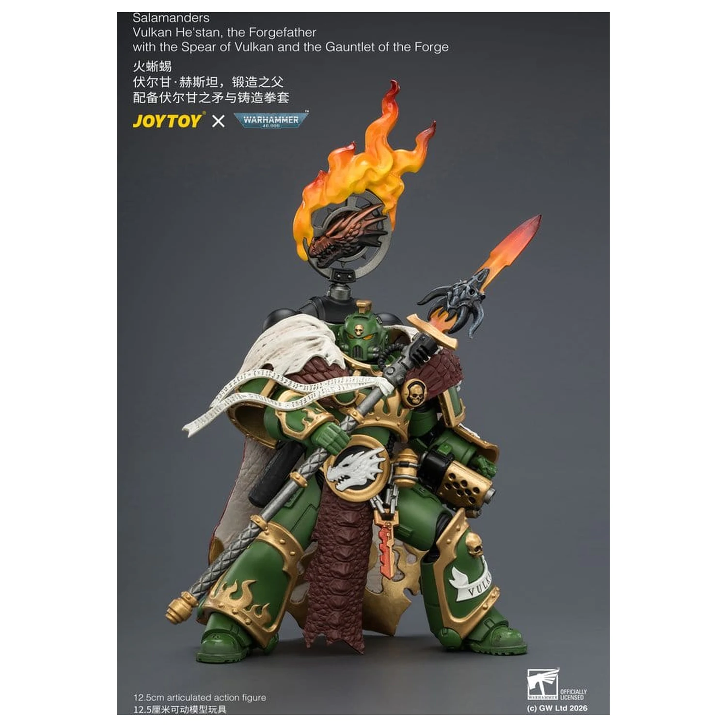 Warhammer akcijska figura Salamanders Vulkan He'stan, the Forgefather 13 cm fotografija izdelka
