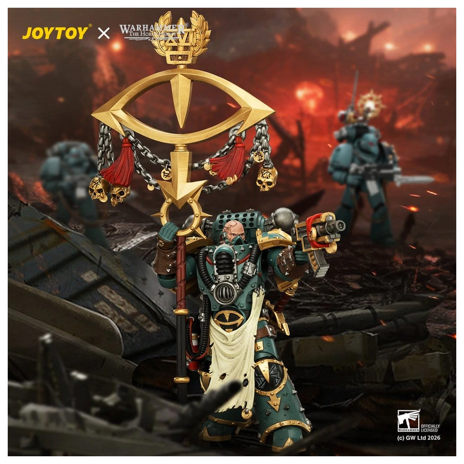 Warhammer akcijska figura Sons of Horus Maloghurst the Twisted, the Warmaster's Equerry 13 cm fotografija izdelka