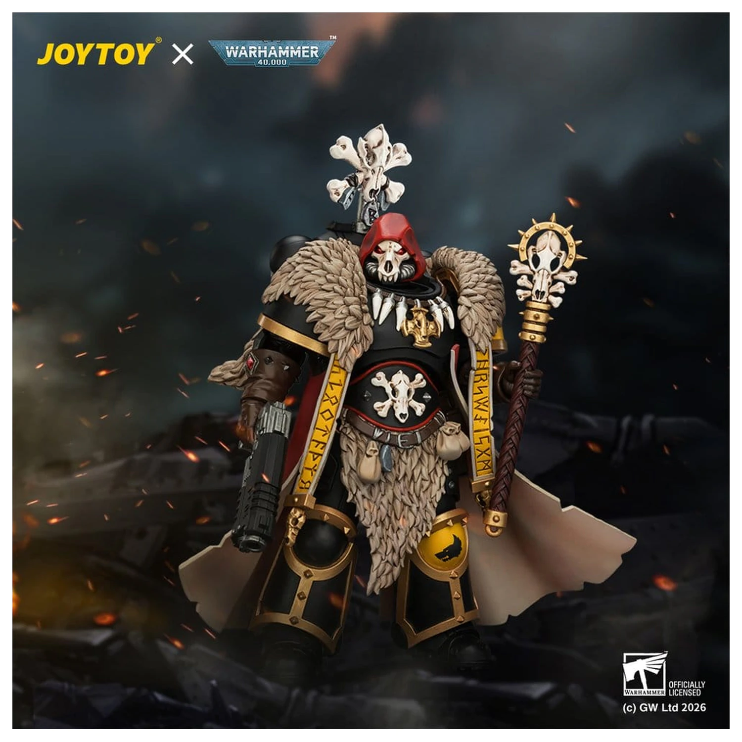 Warhammer Akcijska figura Space Wolves Wolf Priest 12 cm fotografija izdelka