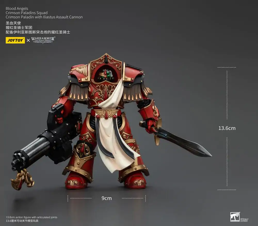 Warhammer The Horus Heresy Akcijska figura 1/18 Blood Angels Crimson Paladins Squad Crimson Paladin z Iliastus Assault Cannon 14 cm fotografija izdelka