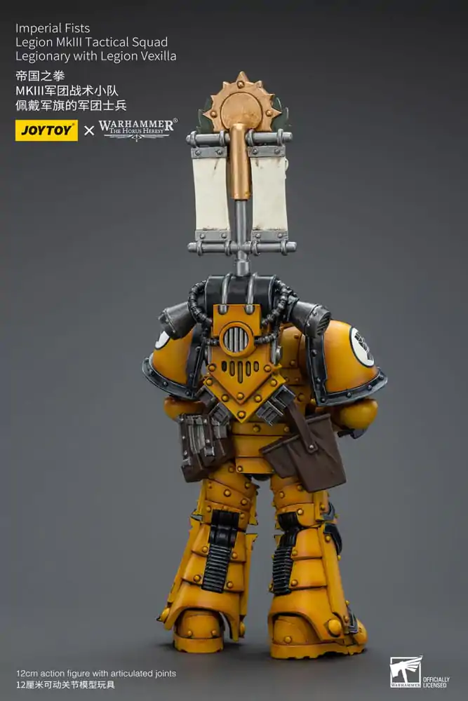 Warhammer The Horus Heresy Akcijska figura 1/18 Imperial Fists Legion MkIII Tactical Squad Legionar z Legion Vexilla 12 cm fotografija izdelka