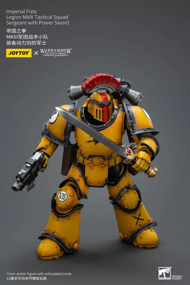 Warhammer The Horus Heresy Akcijska figura 1/18 Imperial Fists Legion MkIII Tactical Squad Vodnik z električnim mečem 12 cm fotografija izdelka