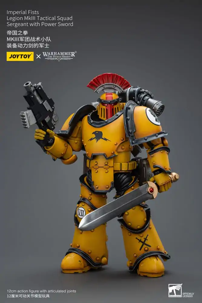 Warhammer The Horus Heresy Akcijska figura 1/18 Imperial Fists Legion MkIII Tactical Squad Vodnik z električnim mečem 12 cm fotografija izdelka