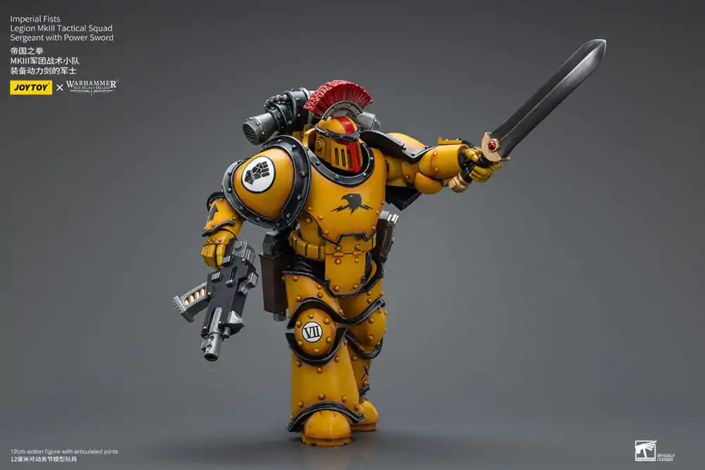 Warhammer The Horus Heresy Akcijska figura 1/18 Imperial Fists Legion MkIII Tactical Squad Vodnik z električnim mečem 12 cm fotografija izdelka