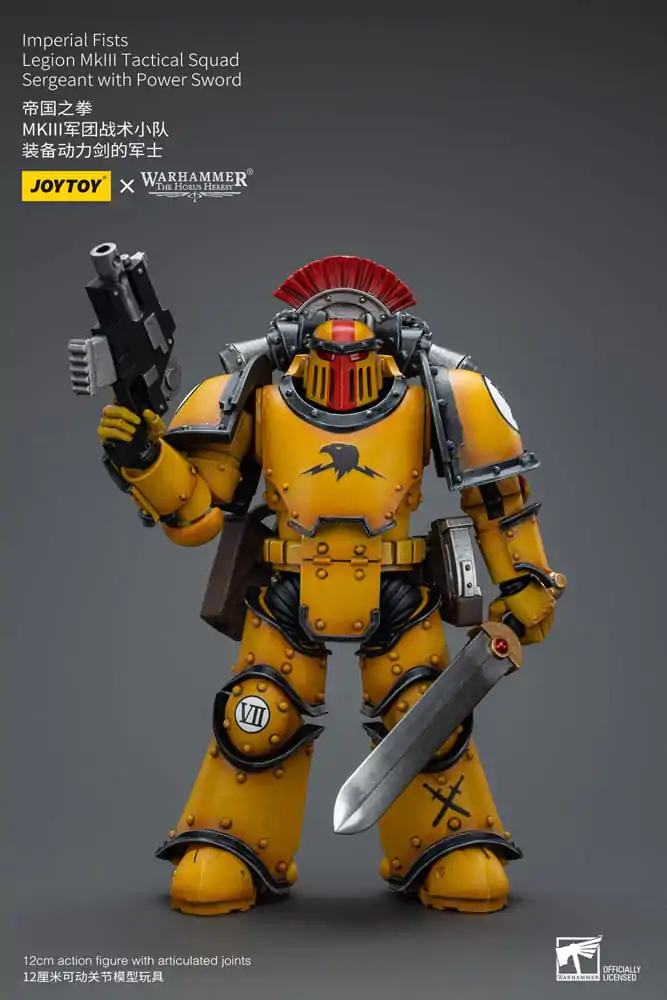 Warhammer The Horus Heresy Akcijska figura 1/18 Imperial Fists Legion MkIII Tactical Squad Vodnik z električnim mečem 12 cm fotografija izdelka