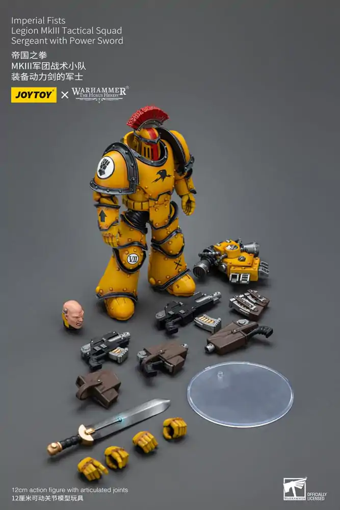 Warhammer The Horus Heresy Akcijska figura 1/18 Imperial Fists Legion MkIII Tactical Squad Vodnik z električnim mečem 12 cm fotografija izdelka