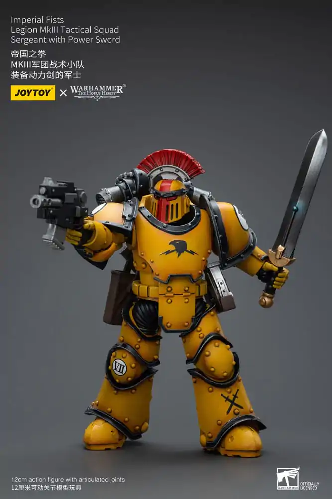 Warhammer The Horus Heresy Akcijska figura 1/18 Imperial Fists Legion MkIII Tactical Squad Vodnik z električnim mečem 12 cm fotografija izdelka