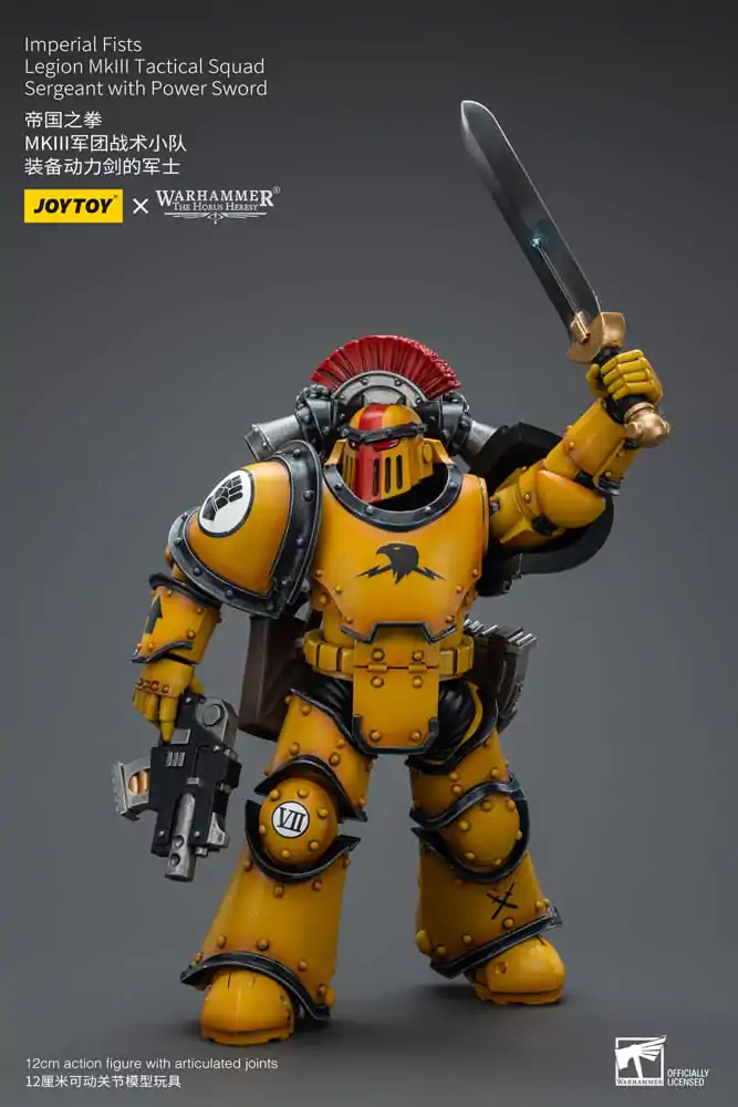 Warhammer The Horus Heresy Akcijska figura 1/18 Imperial Fists Legion MkIII Tactical Squad Vodnik z električnim mečem 12 cm fotografija izdelka