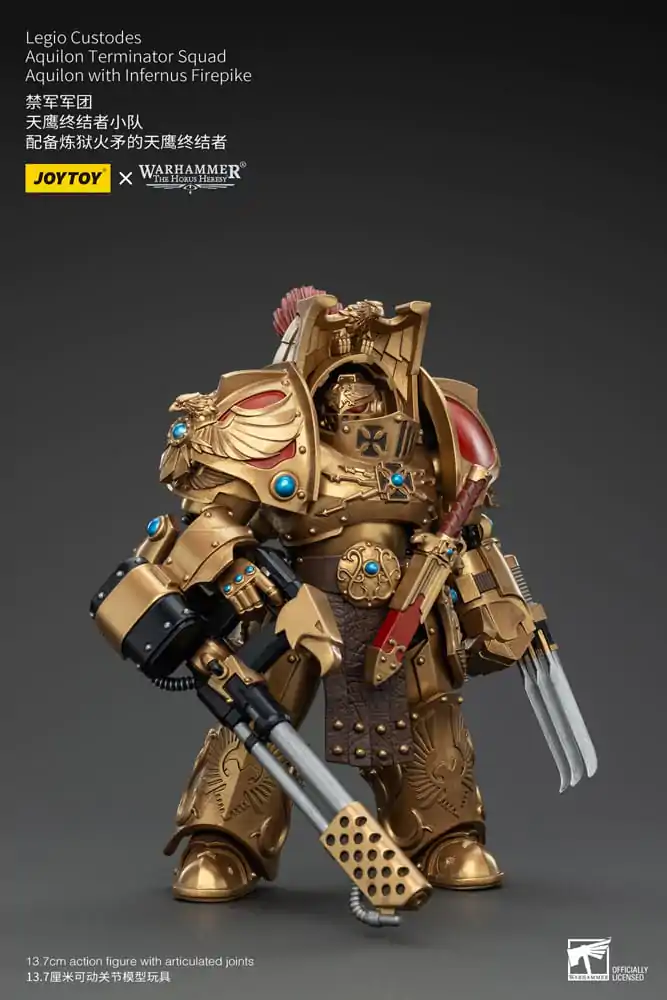 Warhammer The Horus Heresy akcijska figura 1/18 Legio Custodes Aquilon Terminator Squad Aquilon z Infernus Firepike 14 cm fotografija izdelka