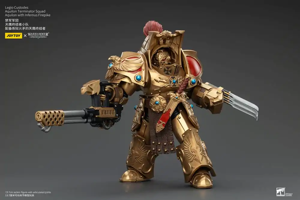 Warhammer The Horus Heresy akcijska figura 1/18 Legio Custodes Aquilon Terminator Squad Aquilon z Infernus Firepike 14 cm fotografija izdelka