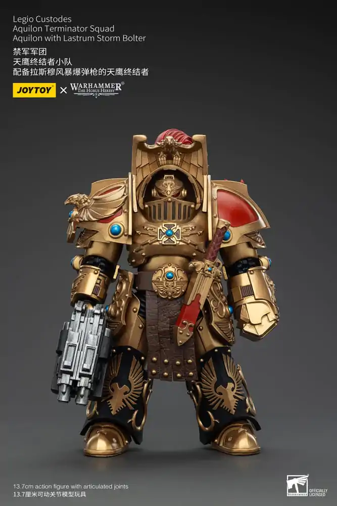 Warhammer The Horus Heresy Akcijska figura 1/18 Legio Custodes Aquilon Terminator Squad Aquilon z Lastrum Storm Bolter 14 cm fotografija izdelka