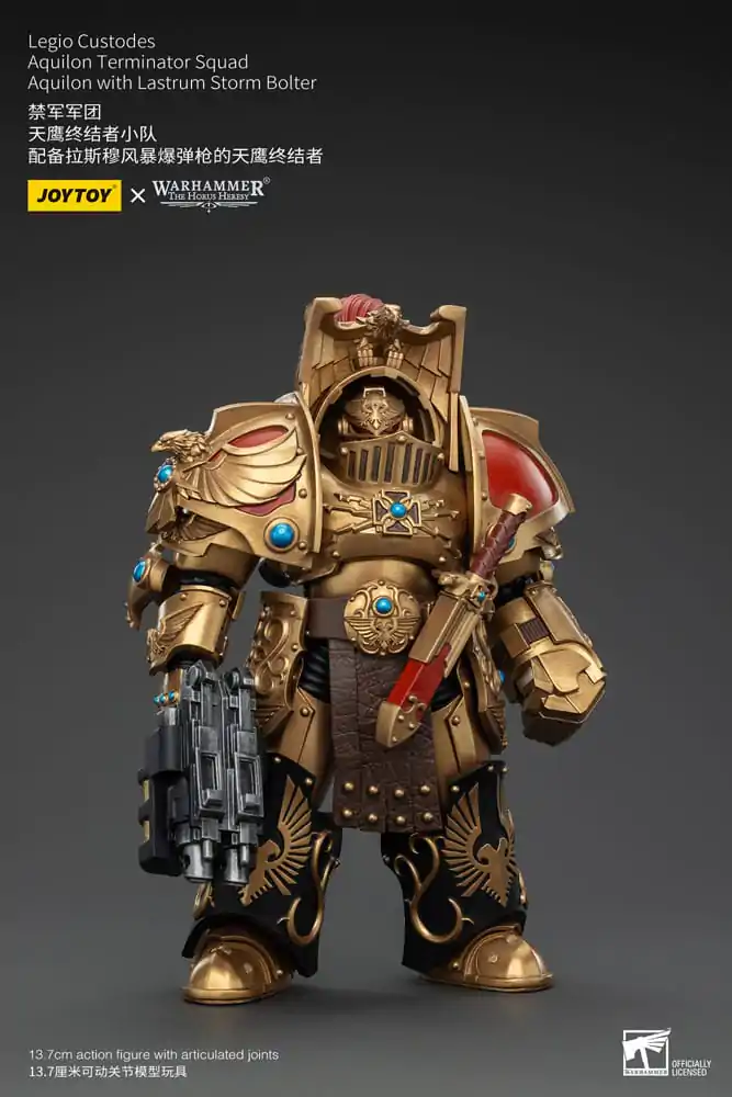 Warhammer The Horus Heresy Akcijska figura 1/18 Legio Custodes Aquilon Terminator Squad Aquilon z Lastrum Storm Bolter 14 cm fotografija izdelka