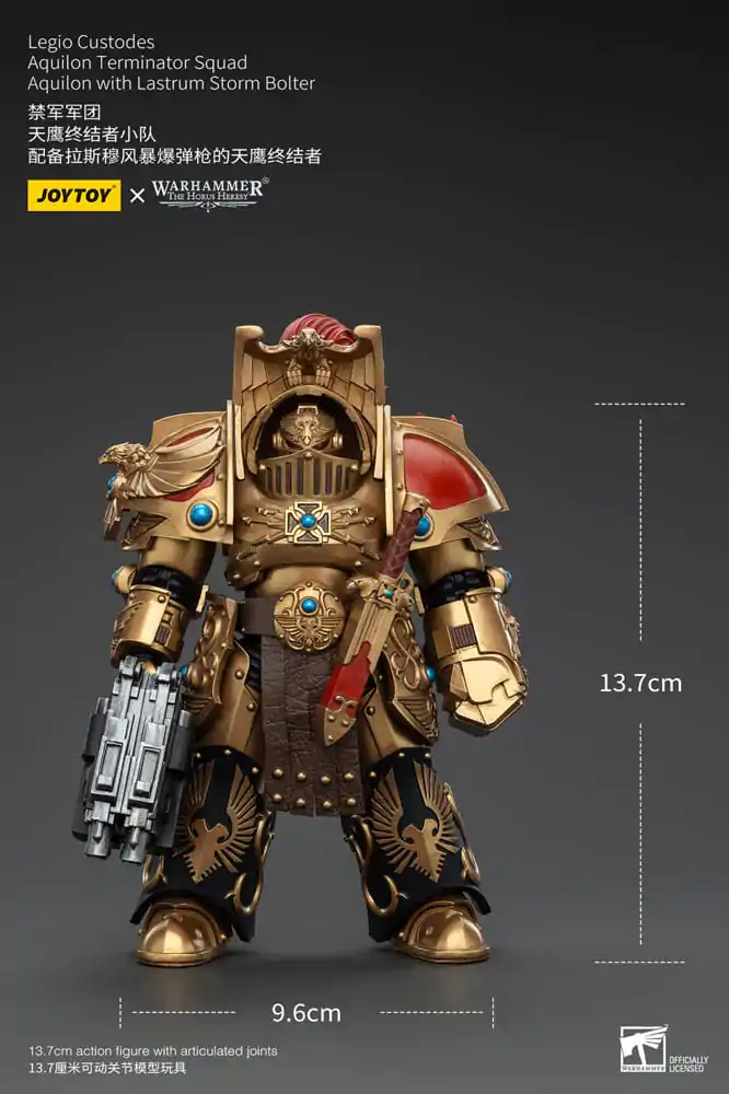 Warhammer The Horus Heresy Akcijska figura 1/18 Legio Custodes Aquilon Terminator Squad Aquilon z Lastrum Storm Bolter 14 cm fotografija izdelka