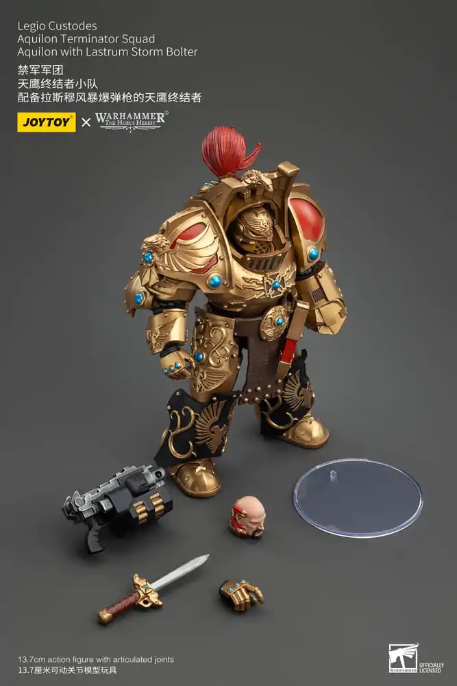 Warhammer The Horus Heresy Akcijska figura 1/18 Legio Custodes Aquilon Terminator Squad Aquilon z Lastrum Storm Bolter 14 cm fotografija izdelka