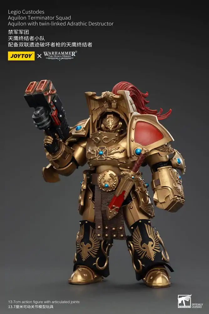 Warhammer The Horus Heresy akcijska figura 1/18 Legio Custodes Aquilon Terminator Squad Aquilon z dvojno povezano Adrathic Destructor 14 cm fotografija izdelka