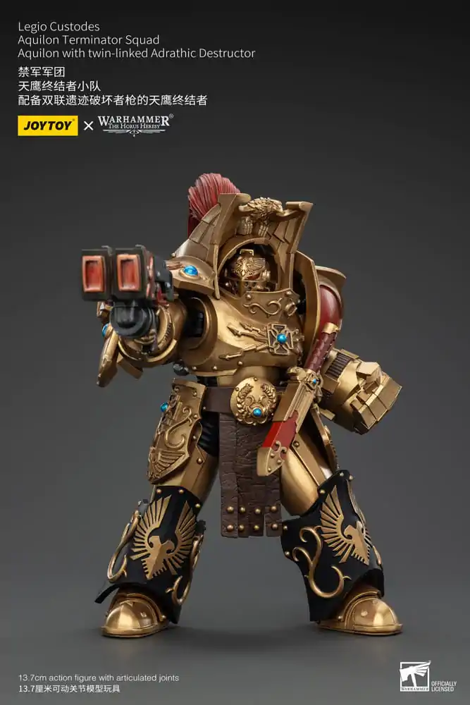 Warhammer The Horus Heresy akcijska figura 1/18 Legio Custodes Aquilon Terminator Squad Aquilon z dvojno povezano Adrathic Destructor 14 cm fotografija izdelka