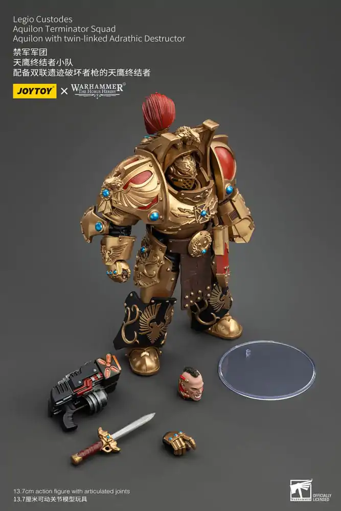 Warhammer The Horus Heresy akcijska figura 1/18 Legio Custodes Aquilon Terminator Squad Aquilon z dvojno povezano Adrathic Destructor 14 cm fotografija izdelka