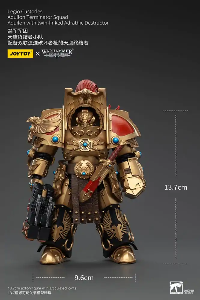 Warhammer The Horus Heresy akcijska figura 1/18 Legio Custodes Aquilon Terminator Squad Aquilon z dvojno povezano Adrathic Destructor 14 cm fotografija izdelka