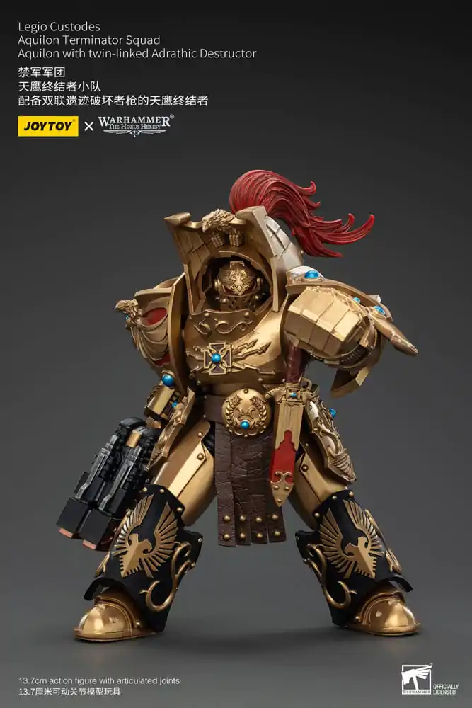 Warhammer The Horus Heresy akcijska figura 1/18 Legio Custodes Aquilon Terminator Squad Aquilon z dvojno povezano Adrathic Destructor 14 cm fotografija izdelka