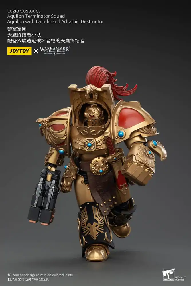 Warhammer The Horus Heresy akcijska figura 1/18 Legio Custodes Aquilon Terminator Squad Aquilon z dvojno povezano Adrathic Destructor 14 cm fotografija izdelka